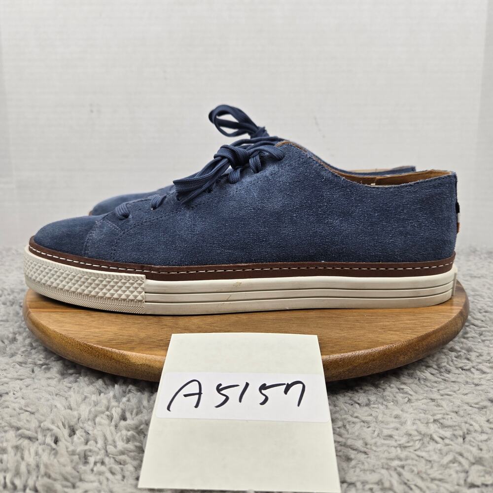 Allen Edmonds Mens 11.5D Paxton Blue Leather Lifestyle Daily Casual Sneaker 6942